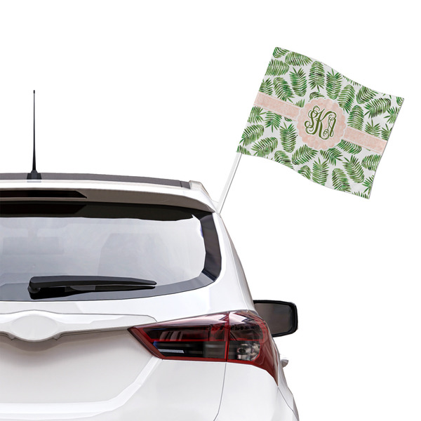 Tropical Leaves Car Flag - Large - LIFESTYLE