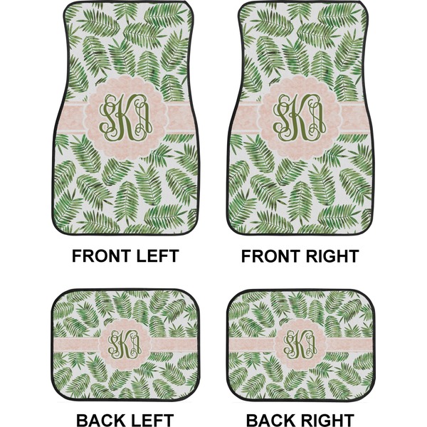 Tropical Leaves Car Floor Mats Set (2F + 2B)