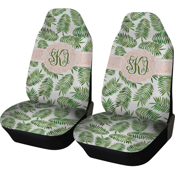Custom Tropical Leaves Car Seat Covers (Set of Two) (Personalized)