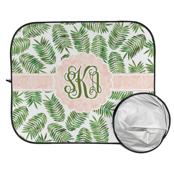 Tropical Leaves Car Sun Shades - FOLDED & UNFOLDED