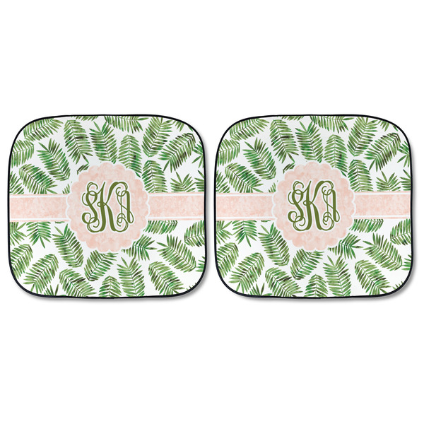 Tropical Leaves Car Sun Shades - FRONT