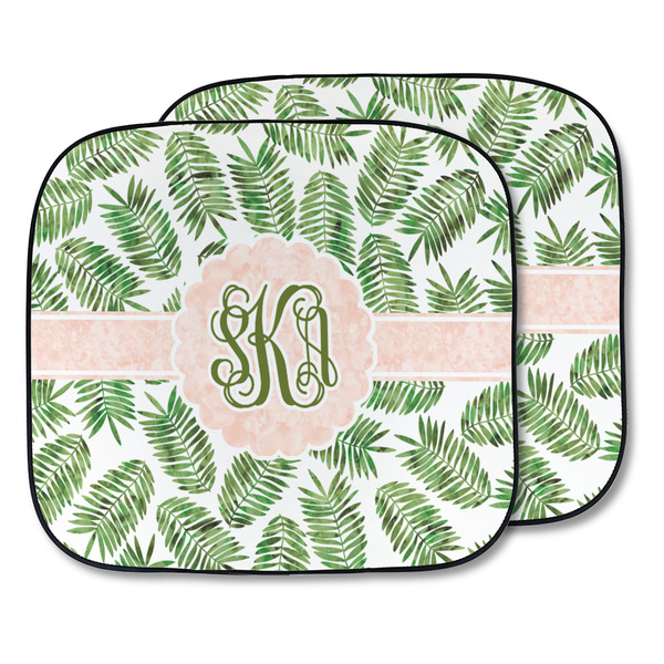 Custom Tropical Leaves Car Sun Shade - Two Piece (Personalized)