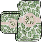 Tropical Leaves Car Floor Mats Set - 2 Front & 2 Back (Personalized)