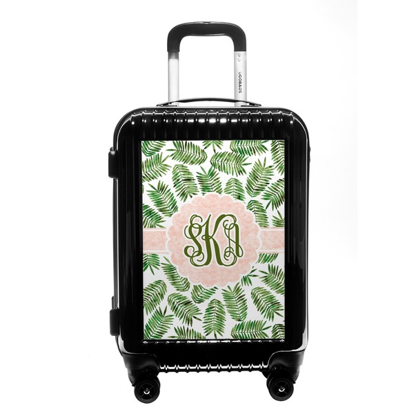Custom Tropical Leaves Carry On Hard Shell Suitcase (Personalized)
