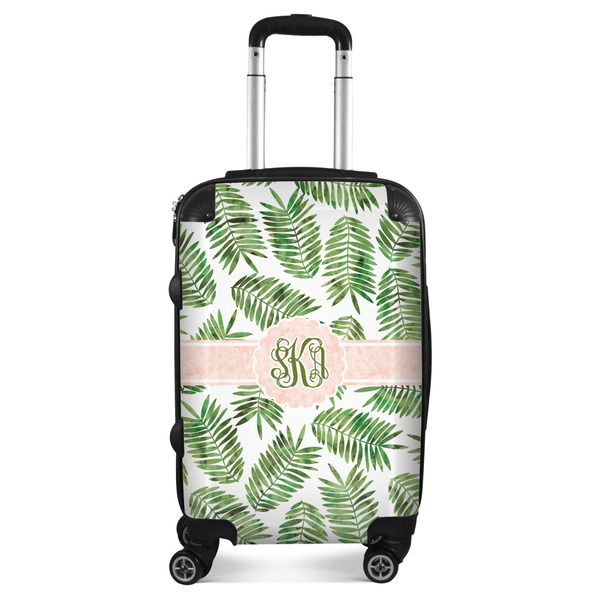 Custom Tropical Leaves Suitcase - 20" Carry On (Personalized)