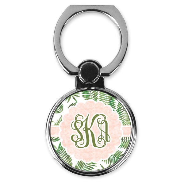 Custom Tropical Leaves Cell Phone Ring Stand & Holder (Personalized)