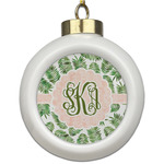 Tropical Leaves Ceramic Ball Ornament (Personalized)