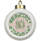 Tropical Leaves Ceramic Ball Ornament (Personalized)