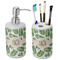 Tropical Leaves Ceramic Bathroom Accessories Set (Personalized)