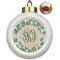 Tropical Leaves Ceramic Ball Ornaments - Poinsettia Garland (Personalized)
