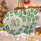 Tropical Leaves Ceramic Ornament w/ Monogram
