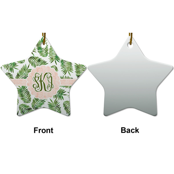 Tropical Leaves Ceramic Flat Ornament - Star Front & Back (APPROVAL)