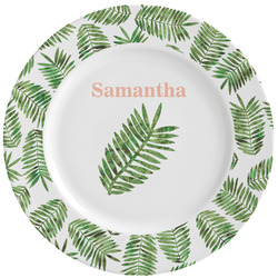 Tropical Leaves Ceramic Dinner Plates (Set of 4) (Personalized)