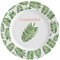 Tropical Leaves Ceramic Plate w/Rim