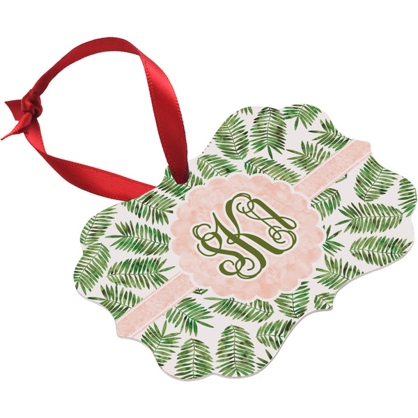 Tropical Leaves Christmas Ornament (Angle View)