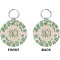 Tropical Leaves Circle Keychain (Front + Back)