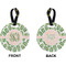Tropical Leaves Circle Luggage Tag (Front + Back)