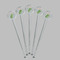 Tropical Leaves Clear Plastic 7" Stir Stick - Round - Fan View