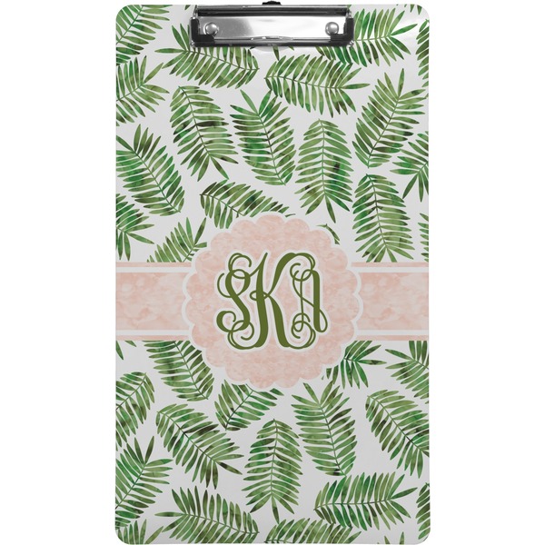 Custom Tropical Leaves Clipboard (Legal Size) (Personalized)
