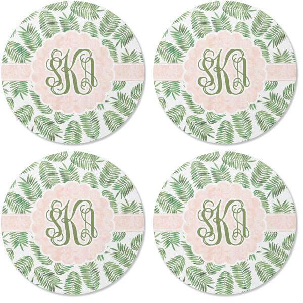 Tropical Leaves Coaster Round Rubber Back - Apvl