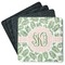 Tropical Leaves Square Rubber Backed Coasters - Set of 4 (Personalized)