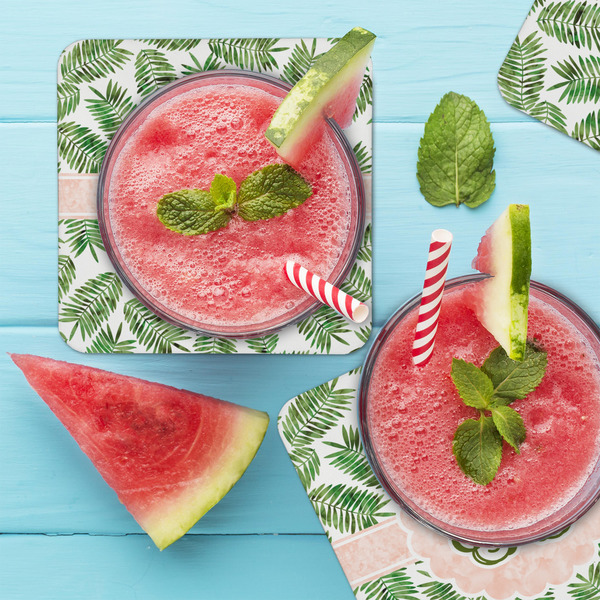 Tropical Leaves Coaster Set - LIFESTYLE