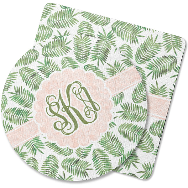 Custom Tropical Leaves Rubber Backed Coaster (Personalized)