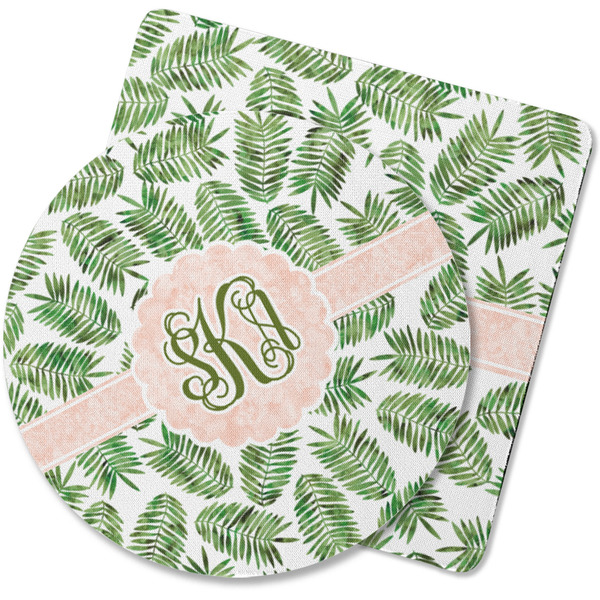Custom Tropical Leaves Rubber Backed Coaster (Personalized)