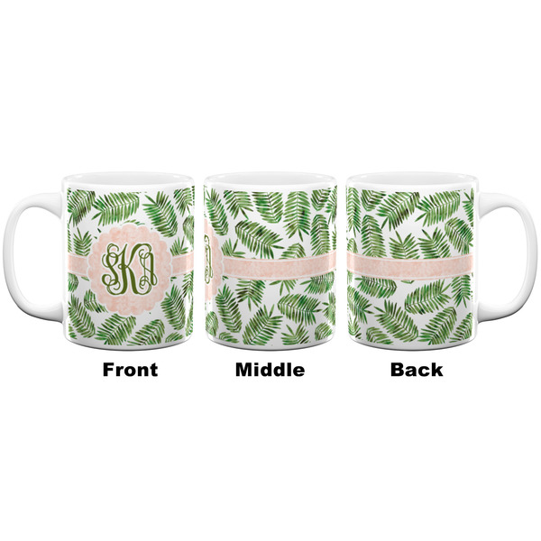 Tropical Leaves Coffee Mug - 11 oz - White APPROVAL