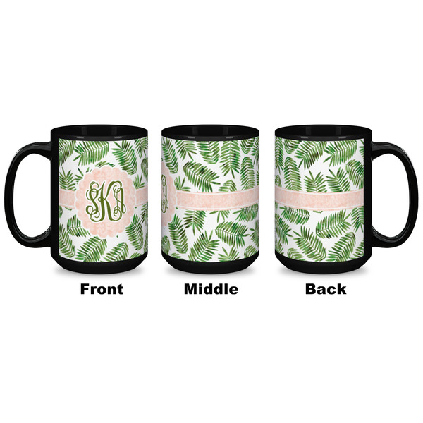 Tropical Leaves Coffee Mug - 15 oz - Black APPROVAL