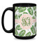 Tropical Leaves Coffee Mug - 15 oz - Black