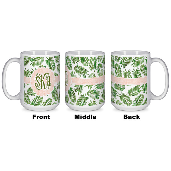Tropical Leaves Coffee Mug - 15 oz - White APPROVAL