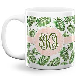 Tropical Leaves 20 Oz Coffee Mug - White (Personalized)