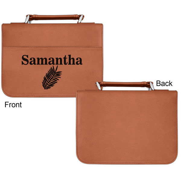 Tropical Leaves Cognac Leatherette Bible Covers - Small Single Sided Apvl