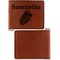 Tropical Leaves Cognac Leatherette Bifold Wallets - Front and Back Single Sided - Apvl