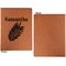 Tropical Leaves Cognac Leatherette Portfolios with Notepad - Small - Single Sided- Apvl