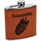 Tropical Leaves Leatherette Wrapped Stainless Steel Flask (Personalized)
