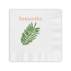 Tropical Leaves Coined Cocktail Napkins (Personalized)