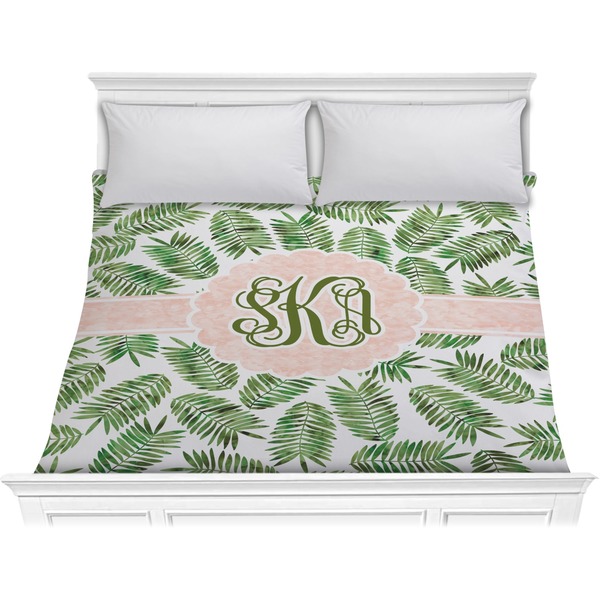 Custom Tropical Leaves Comforter - King (Personalized)