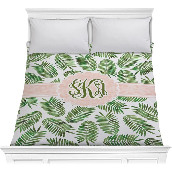 Custom Tropical Leaves Comforter - Full / Queen (Personalized)