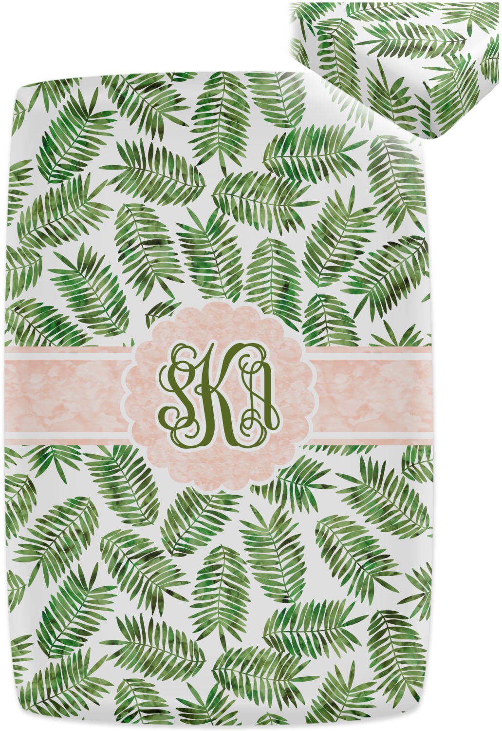 Tropical Leaves Crib Fitted Sheet (Personalized) YouCustomizeIt