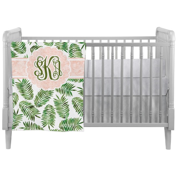 Custom Tropical Leaves Crib Comforter / Quilt (Personalized)