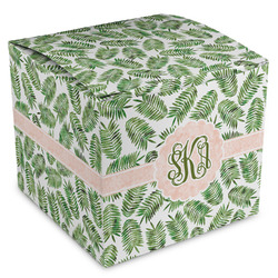 Tropical Leaves Cube Favor Gift Boxes (Personalized)