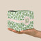 Tropical Leaves Cube Favor Gift Box - On Hand - Scale View