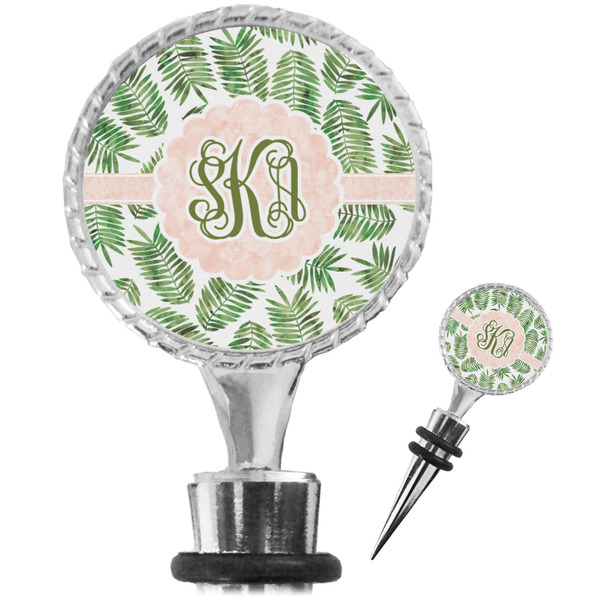 Custom Tropical Leaves Wine Bottle Stopper (Personalized)