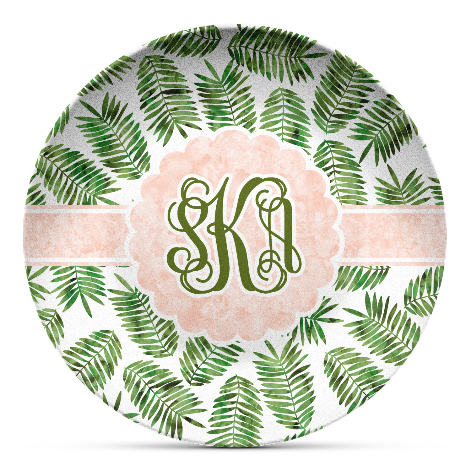 Custom Tropical Leaves Microwave Safe Plastic Plate Composite Polymer