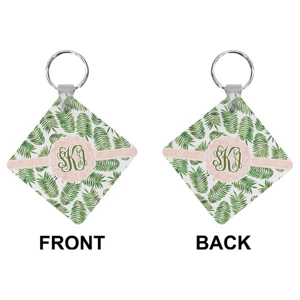 Tropical Leaves Diamond Keychain (Front + Back)
