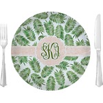 Tropical Leaves 10" Glass Lunch / Dinner Plates - Single or Set (Personalized)