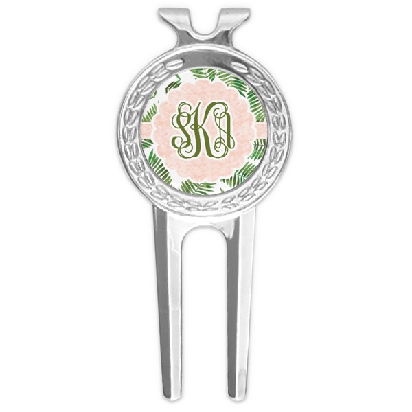 Custom Tropical Leaves Golf Divot Tool & Ball Marker (Personalized)