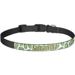 Tropical Leaves Dog Collar - Large (Personalized)
